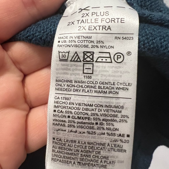 Old Navy Pure Cotton Blue V-Neck Sweater 2X - Picture 4 of 5